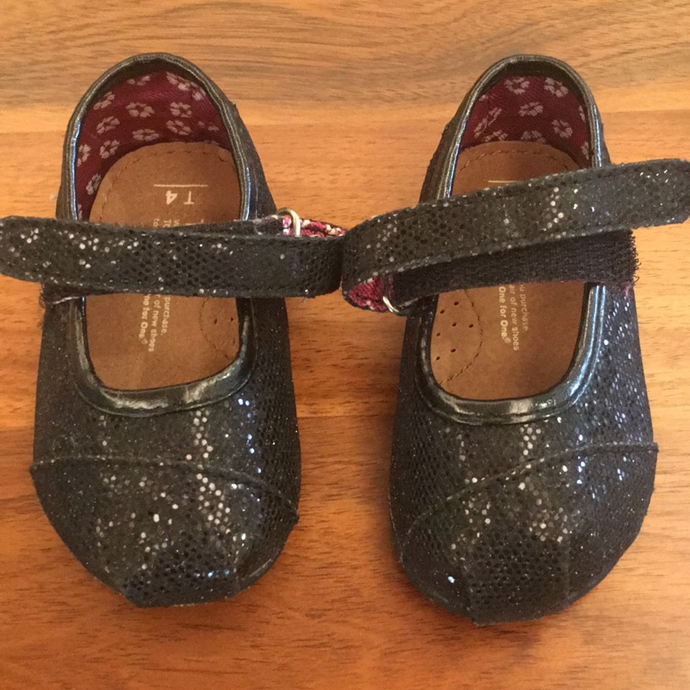 TOMS sparkly black Mary Janes!